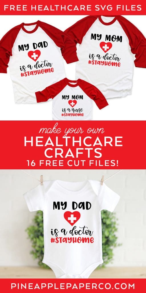 Free Healthcare SVG Files My Mom/Dad is a Doctor/Nurse by Pineapple Paper Co.