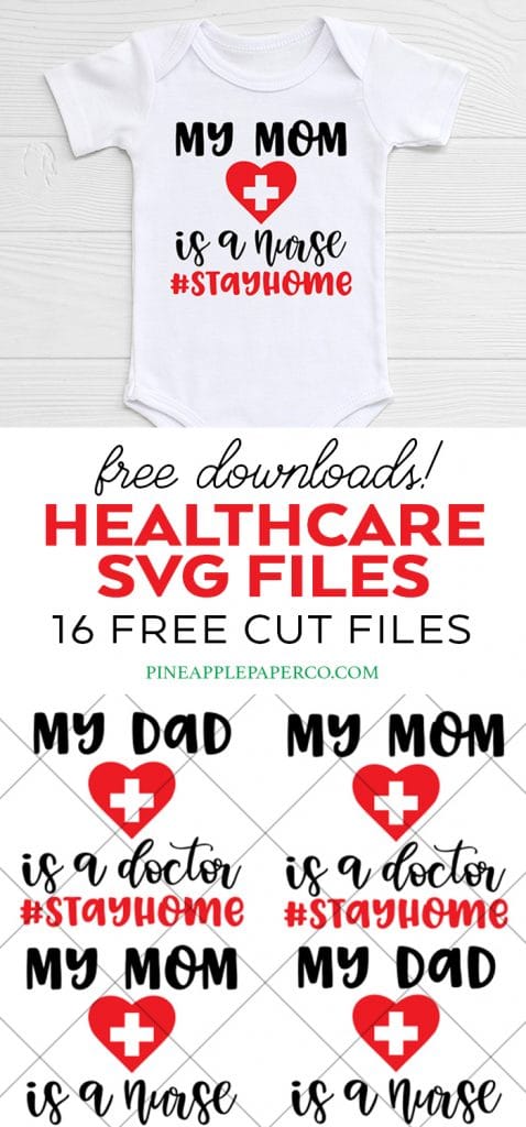 Free Healthcare SVG Files My Mom/Dad is a Doctor/Nurse by Pineapple Paper Co.