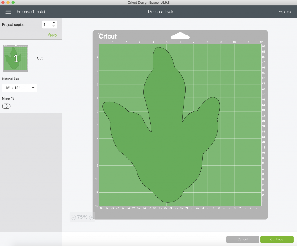 Dinosaur Track Design in Cricut Design Space