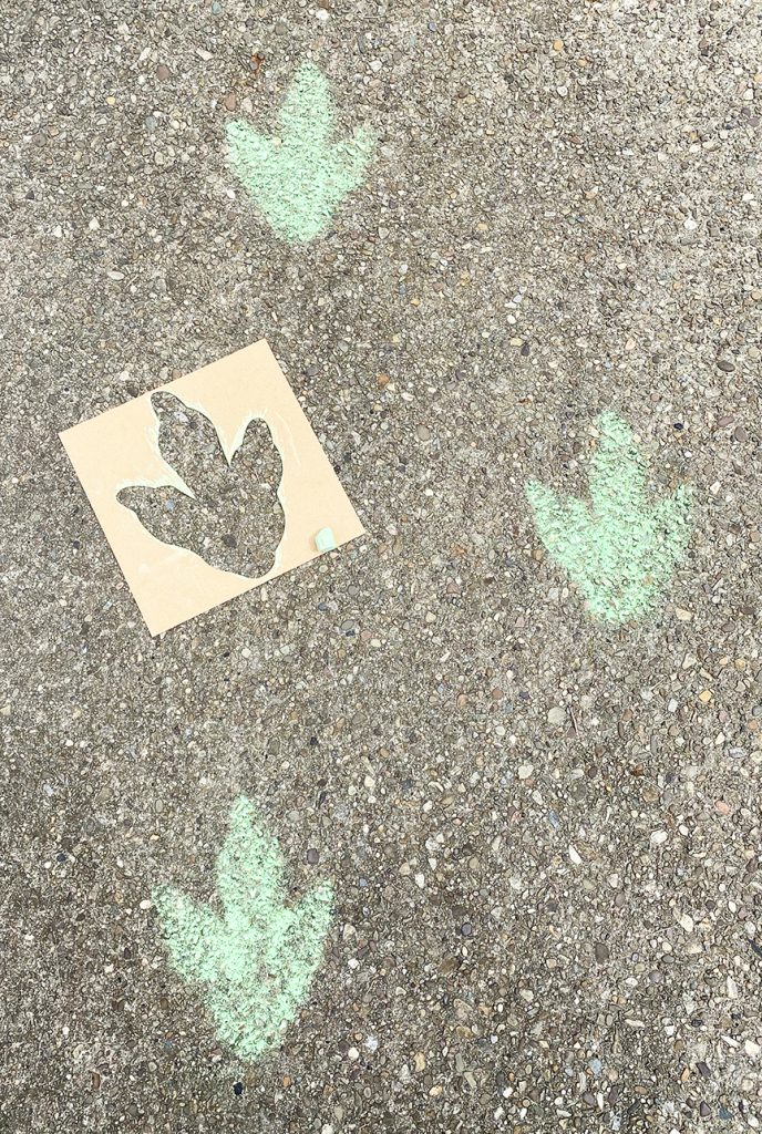 Cricut Dinosaur Tracks Stencil EASY Outdoor Kid Activity by Pineapple Paper Co.