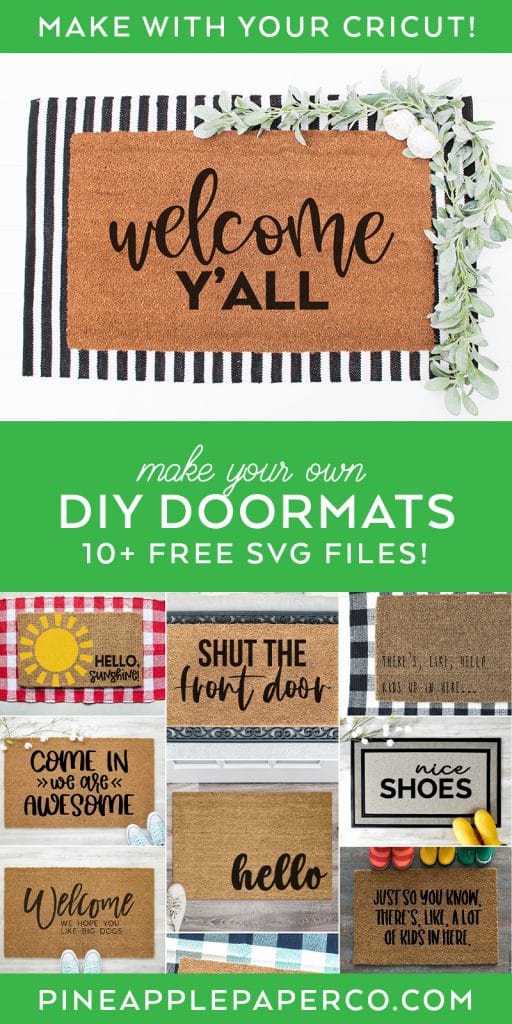 Welcome Y'all SVG plus 10 FREE DOORMAT SVG files at Pineapple Paper Co.