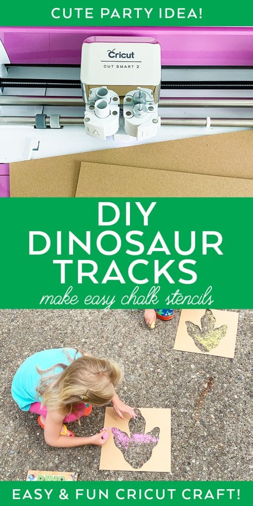 Cricut Dinosaur Tracks Stencil EASY Outdoor Kid Activity by Pineapple Paper Co.