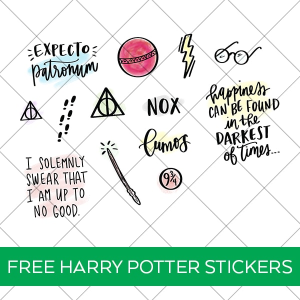 Free Harry Potter Printable Stickers for Planners & Crafts by Pineapple Paper Co.