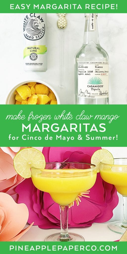 Frozen Mango White Claw Margarita Recipe by Pineapple Paper Co.