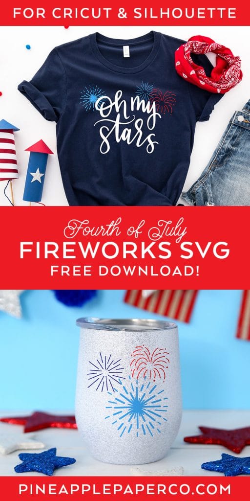 Free Fireworks SVG for Cricut and Silhouette by Pineapple Paper Co.