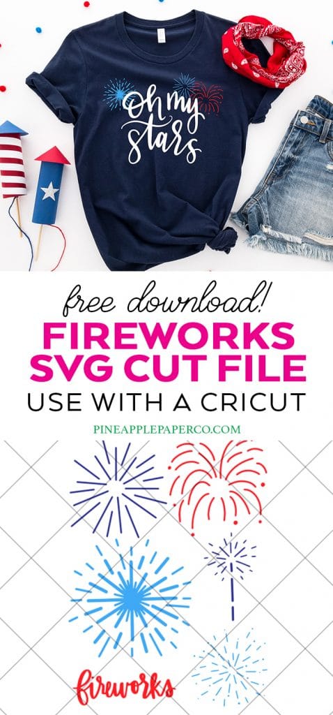 Free Fireworks SVG for Cricut and Silhouette by Pineapple Paper Co.
