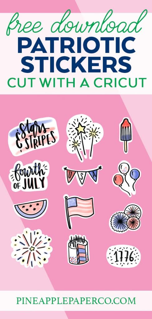4th of July Printable Patriotic Stickers by Pineapple Paper Co.