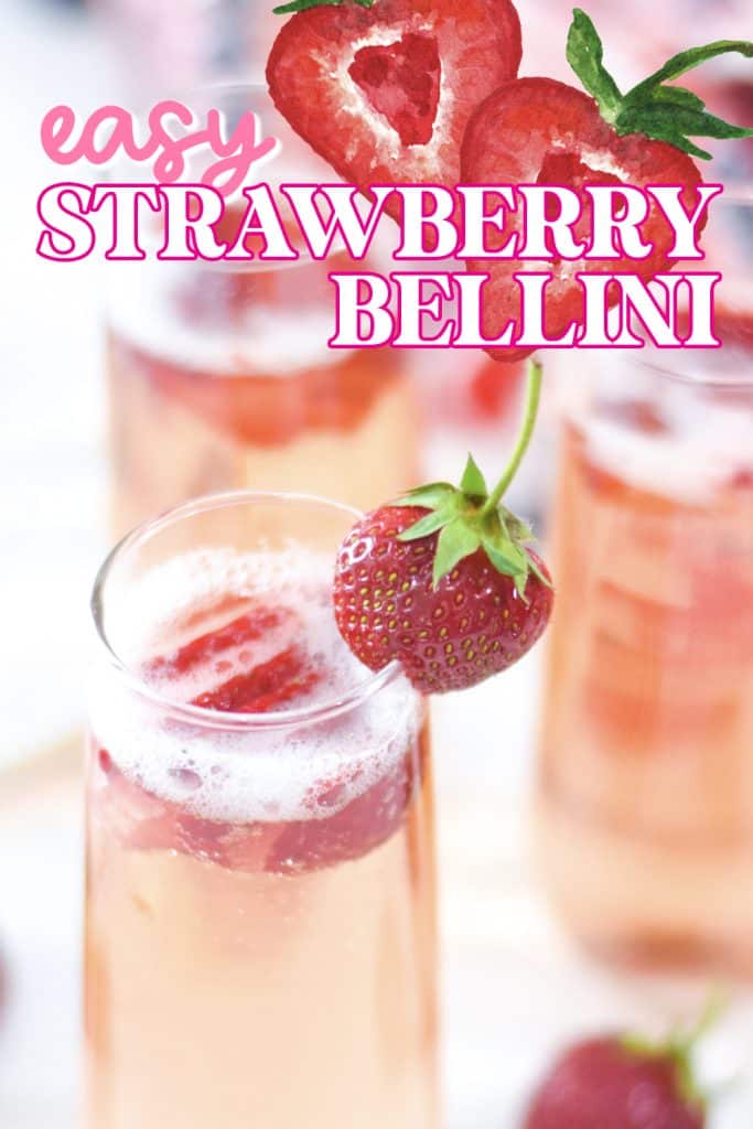 strawberry bellini recipe zoomed in