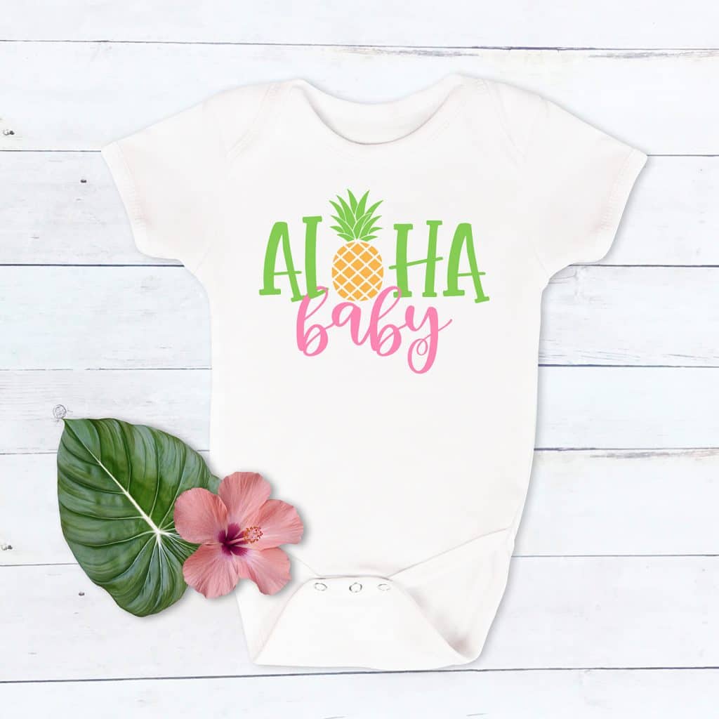 Aloha Baby Onesie with SVG by Pineapple Paper Co.
