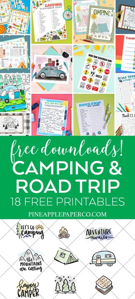 18 Free Camping and Road Trip Printables to Download at Pineapple Paper Co.