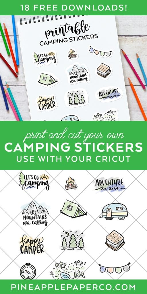 Printable Camping Stickers FREE Download at Pineapple Paper Co.