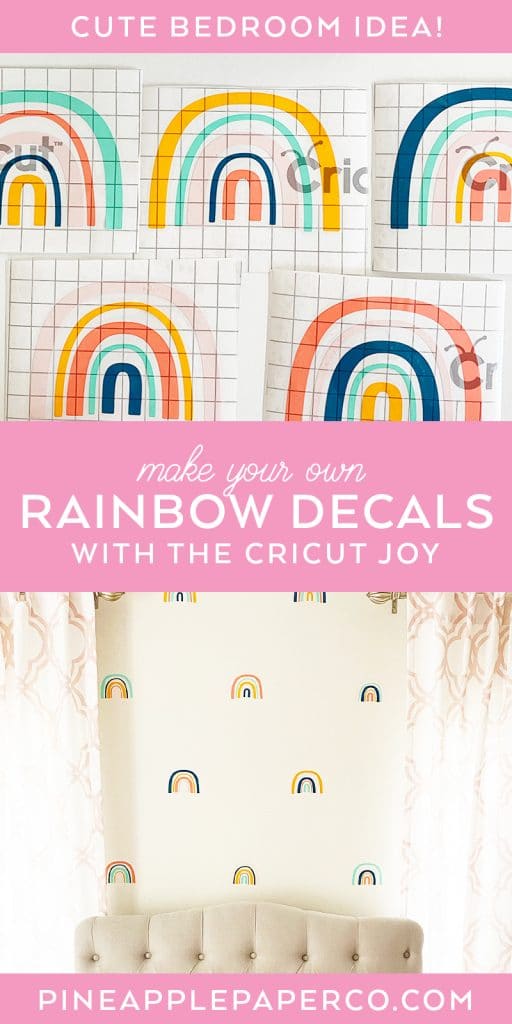 DIY Rainbow Wall Decals with the Cricut Joy by Pineapple Paper Co.