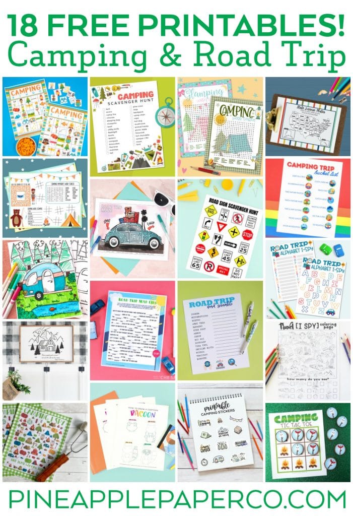 18 Free Camping and Road Trip Printables to Download at Pineapple Paper Co.