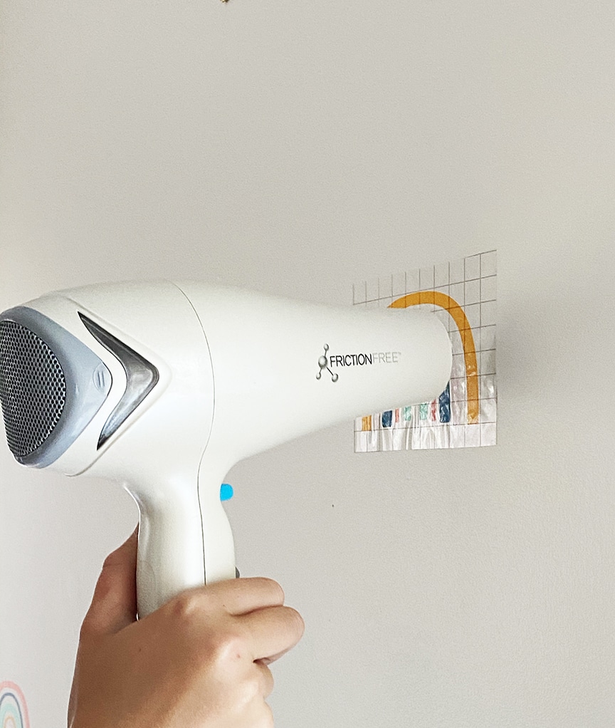 Hair Dryer with Rainbow Wall Decal