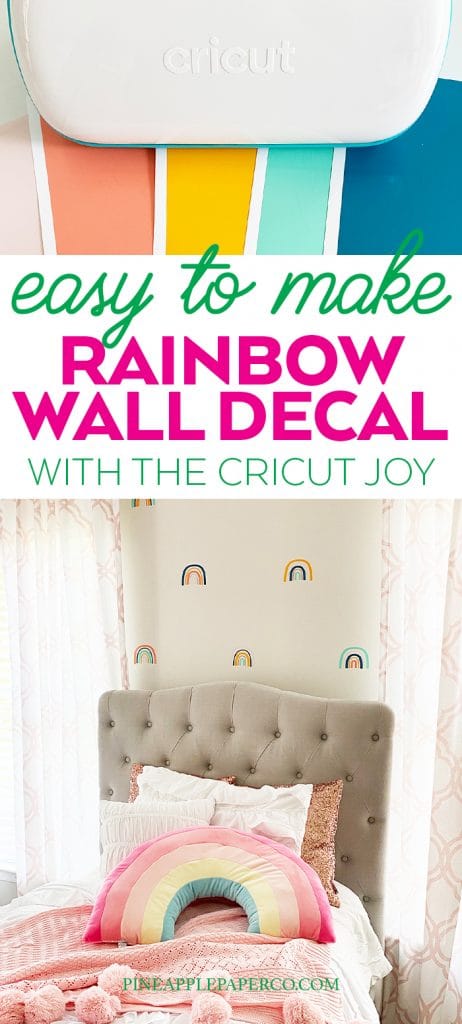 DIY Rainbow Wall Decals with the Cricut Joy by Pineapple Paper Co.