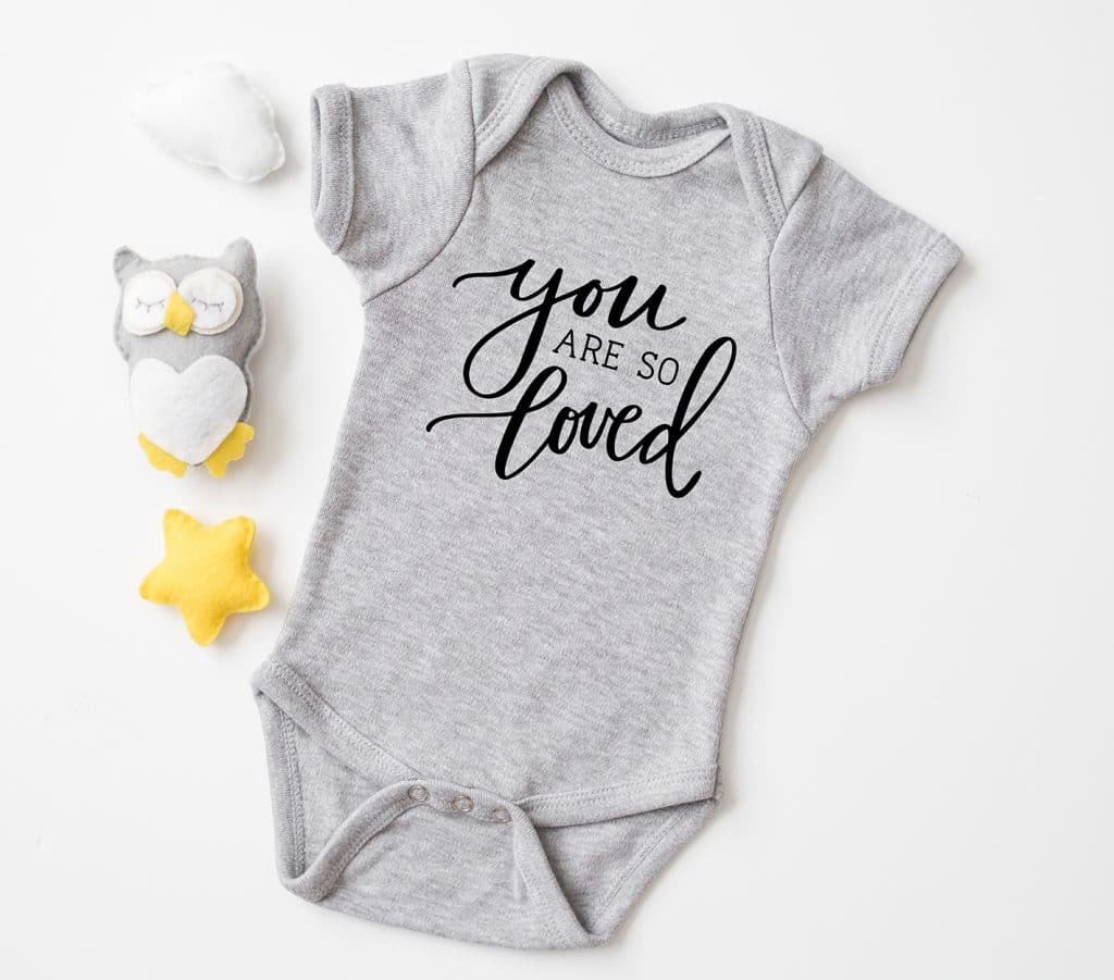 You Are So Loved Harry Potter Baby Onesie Made with Cricut Free SVG by Pineapple Paper Co.
