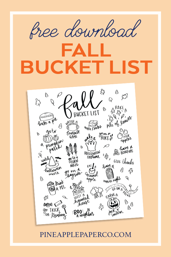 Free Printable Fall Bucket List Coloring Page