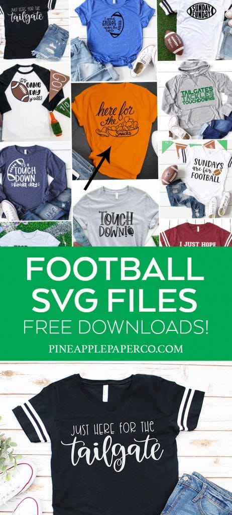 Free Just Here for the Tailgate SVG File for Cricut and Silhouette by Pineapple Paper Co.