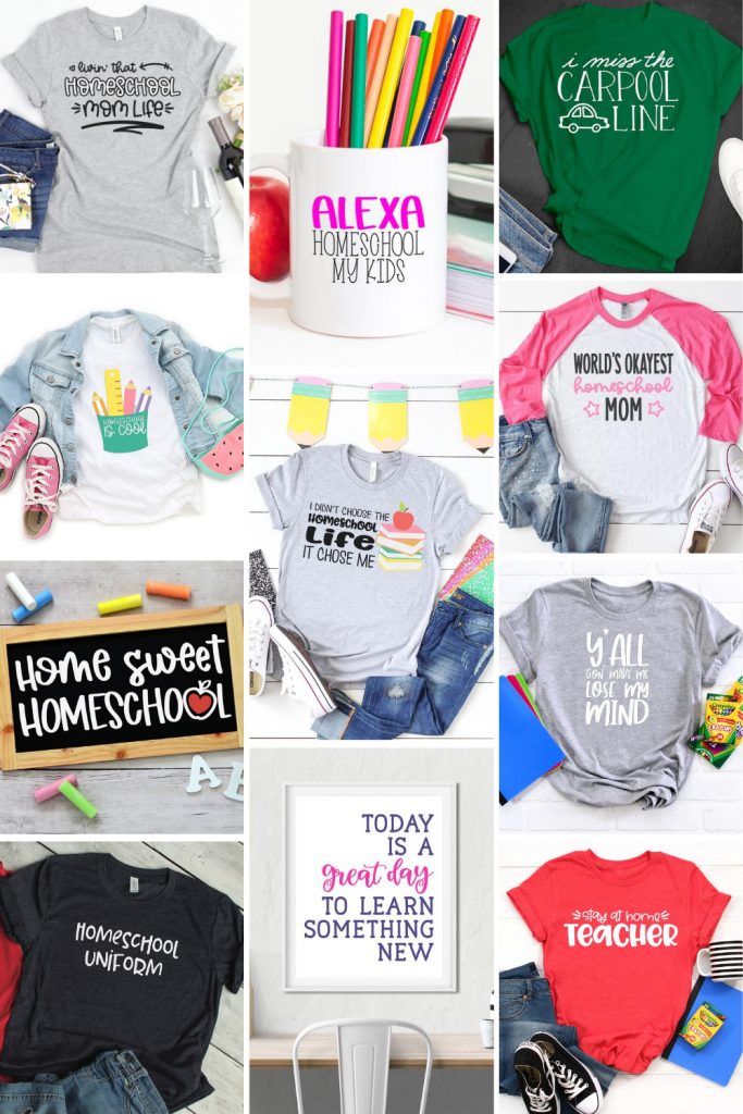 Homeschool Shirts and Crafts made with Cricut and Silhouette