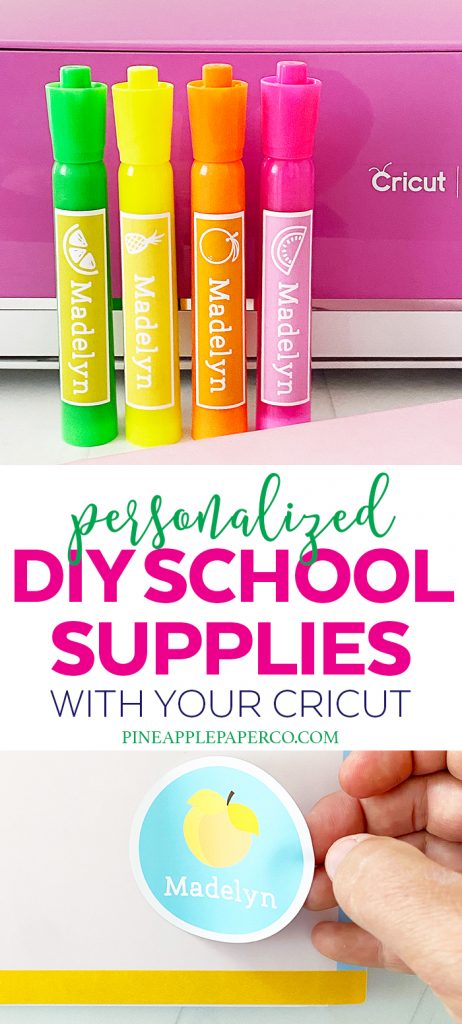 Print then Cut Cricut Personalized Back to School Supplies