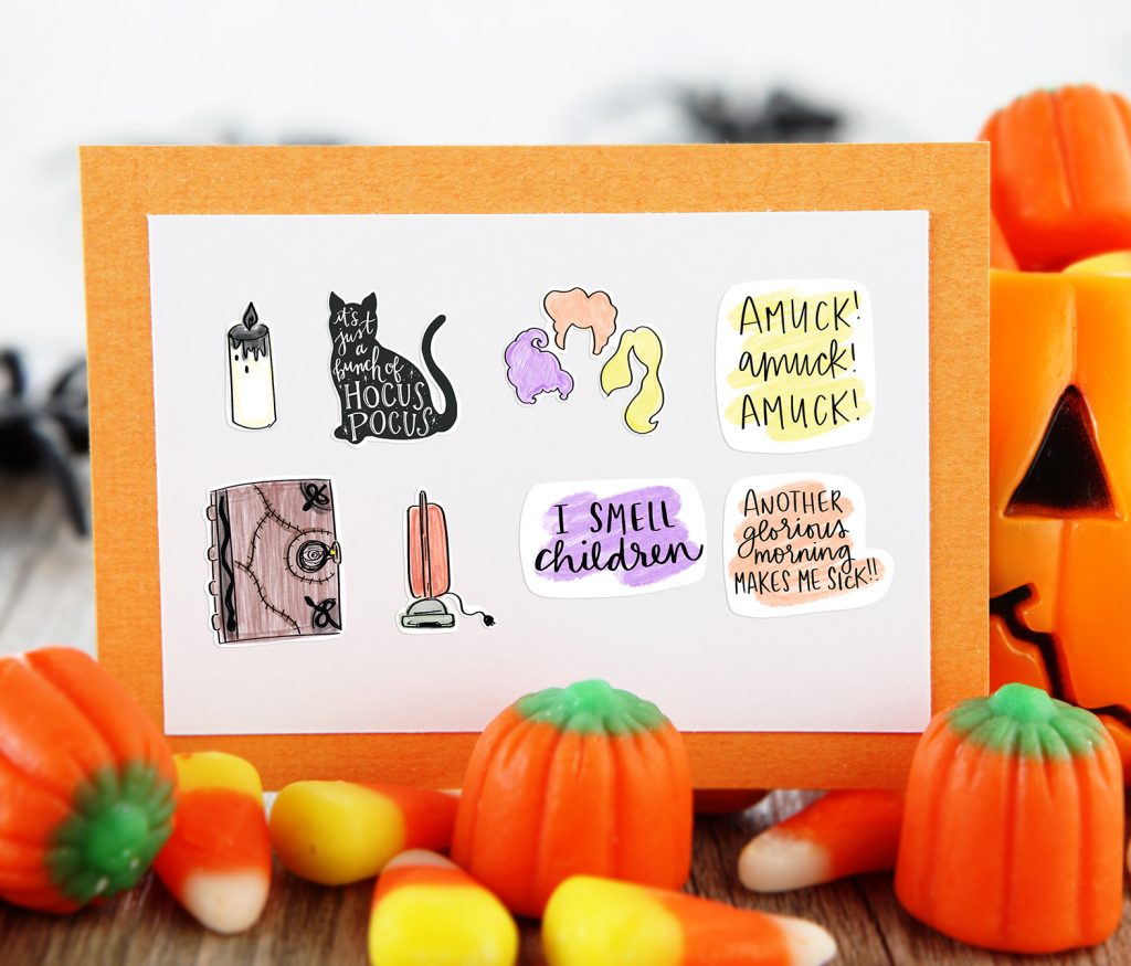 Free Printable Hocus Pocus Stickers at Pineapple Paper Co.