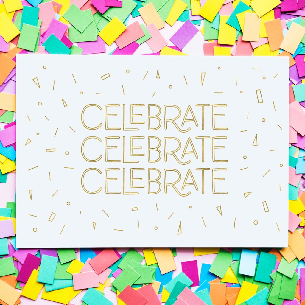 DIY Gold Foil Celebrate Birthday Card by Pineapple Paper Co.