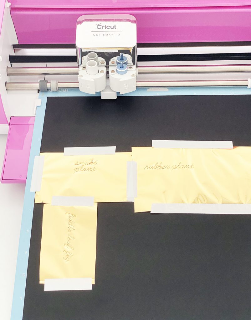 Foil Taped on Black Kraft Board for Foiling with the Cricut