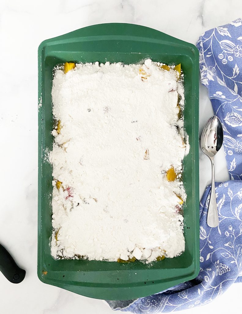 Easy Berry Peach Dump Cake Recipe by Pineapple Paper Co.