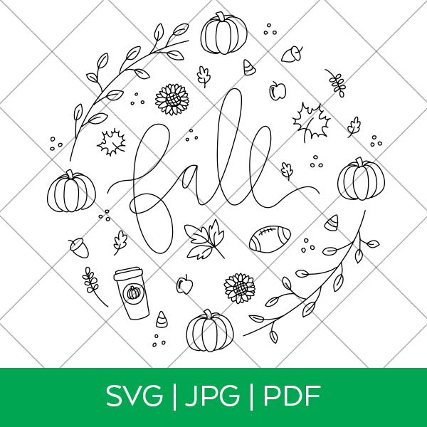 Download Fall Single Line Draw Svg File Pineapple Paper Co