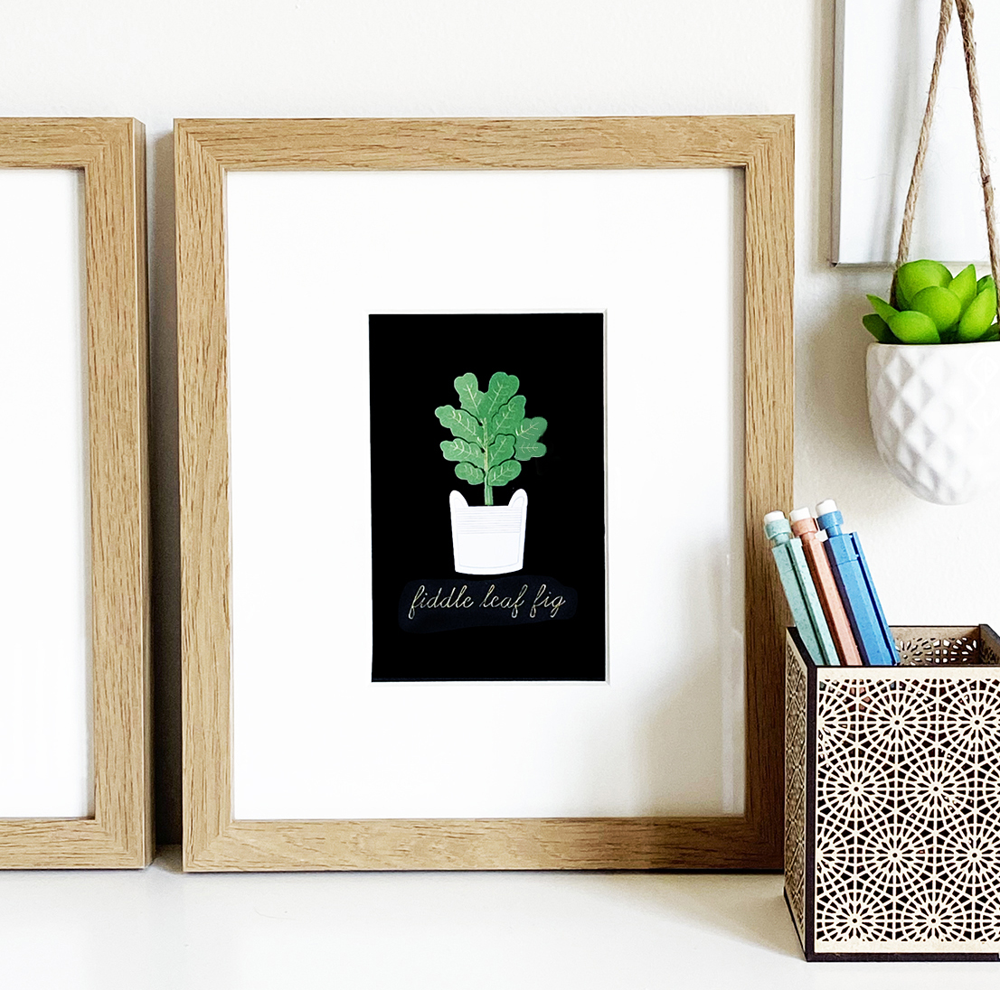 Foil Fiddle Leaf Fig Art Print made with Cricut Foil