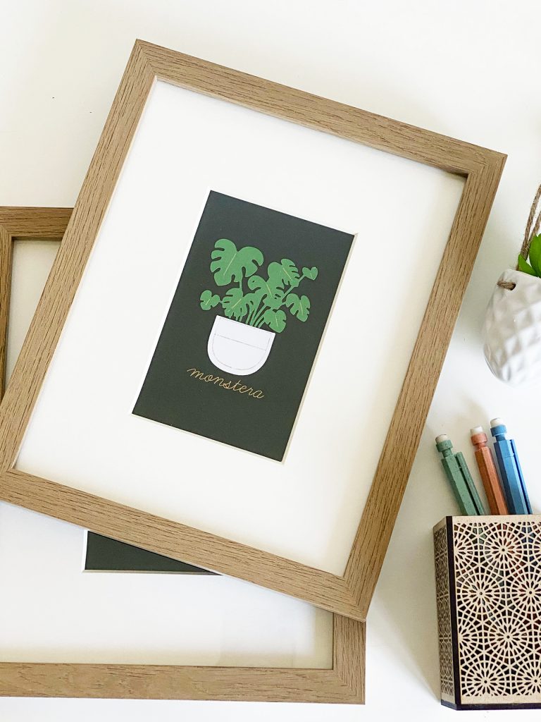 Foil Monstera Art Print Made with the Cricut