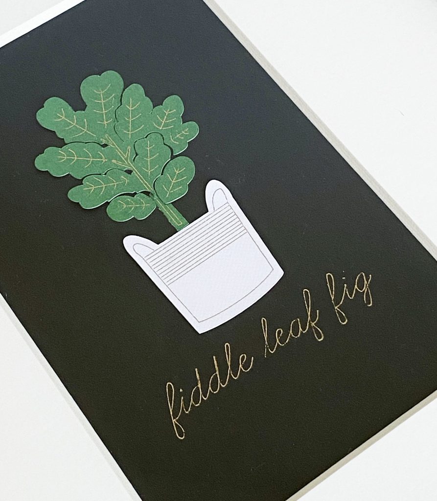 Foil Fiddle Leaf Fig Art Print made with Cricut Foil