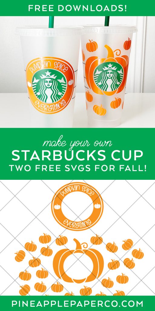 FREE Pumpkin Spice Starbucks Cup SVG Files at Pineapple Paper Co.