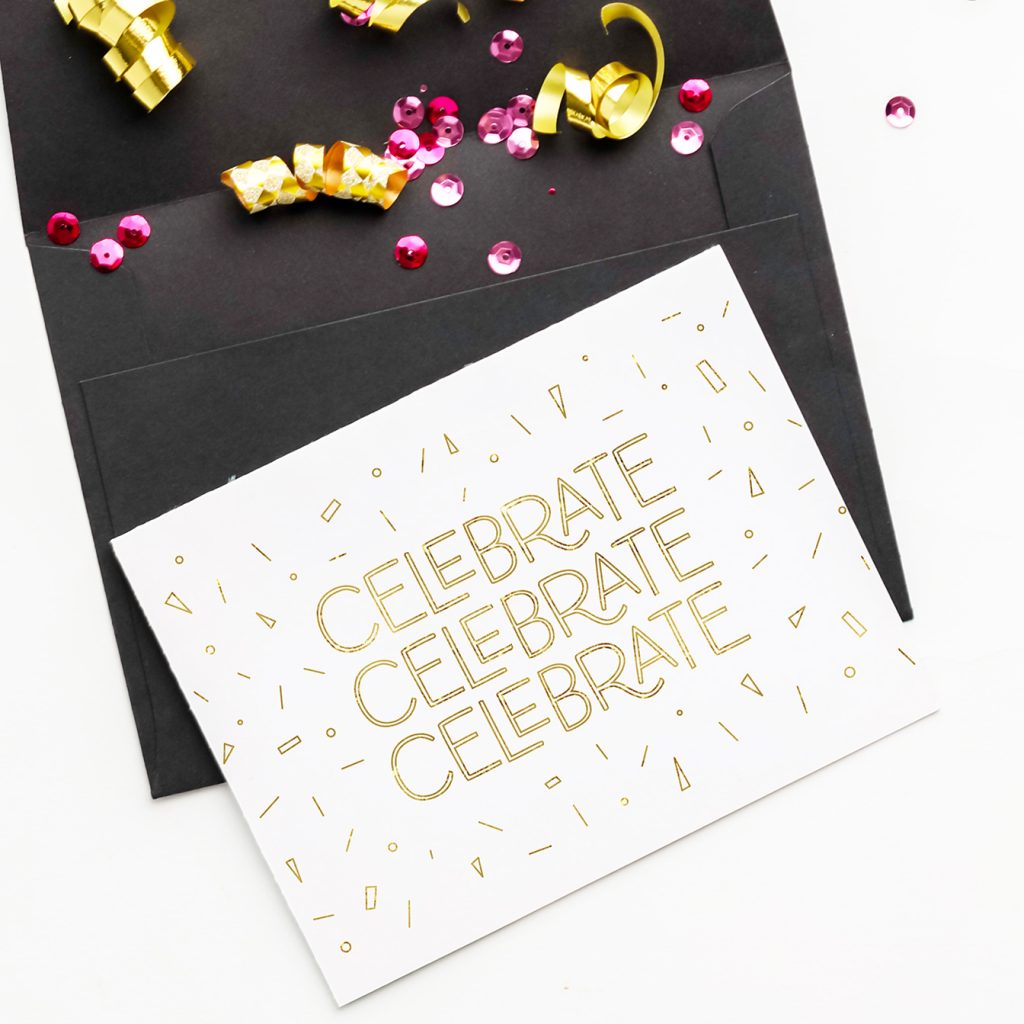 DIY Celebrate Gold Foil Birthday Card