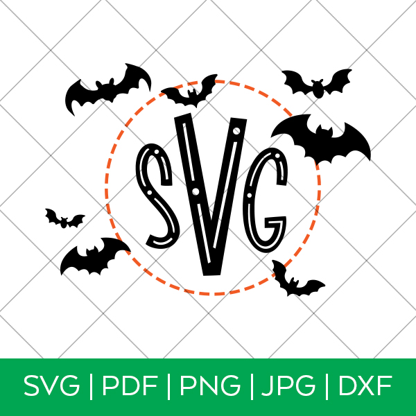 Halloween Monogram SVG File - Bat Monogram - Pineapple Paper Co.