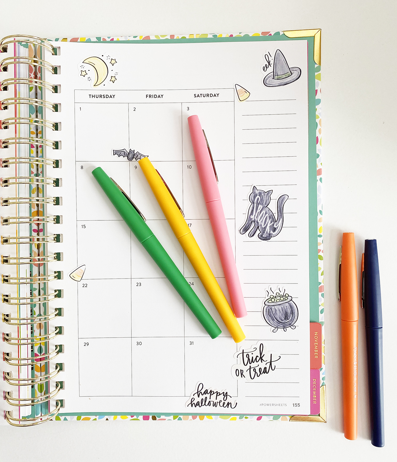 Free Printable Halloween Stickers for your Planner at Pineapple Paper Co.
