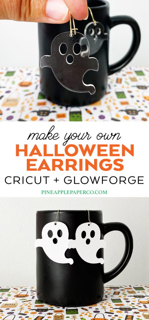 DIY Ghost and Spiderweb Earrings for Halloween using the Glowforge or Cricut