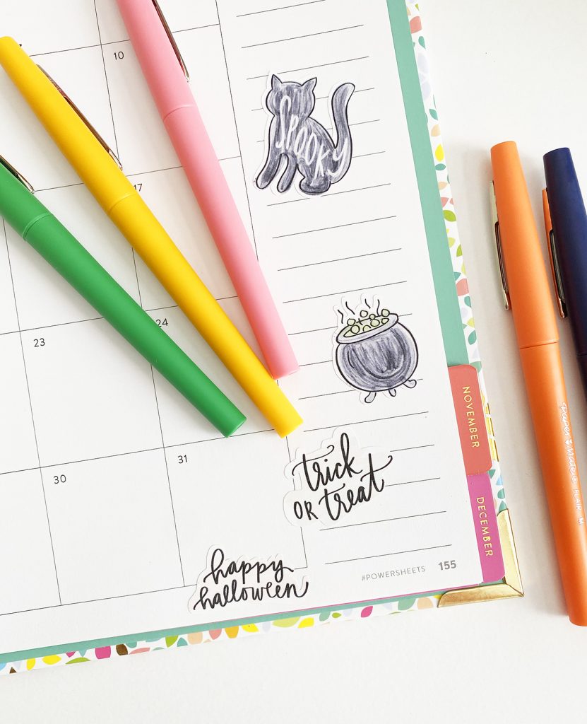 Free Printable Halloween Stickers for your Planner at Pineapple Paper Co.