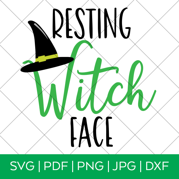 Resting Witch Face Halloween SVG