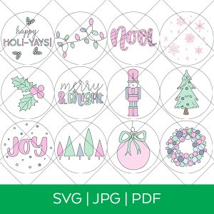 12 Christmas Ornament Single Line SVG Files