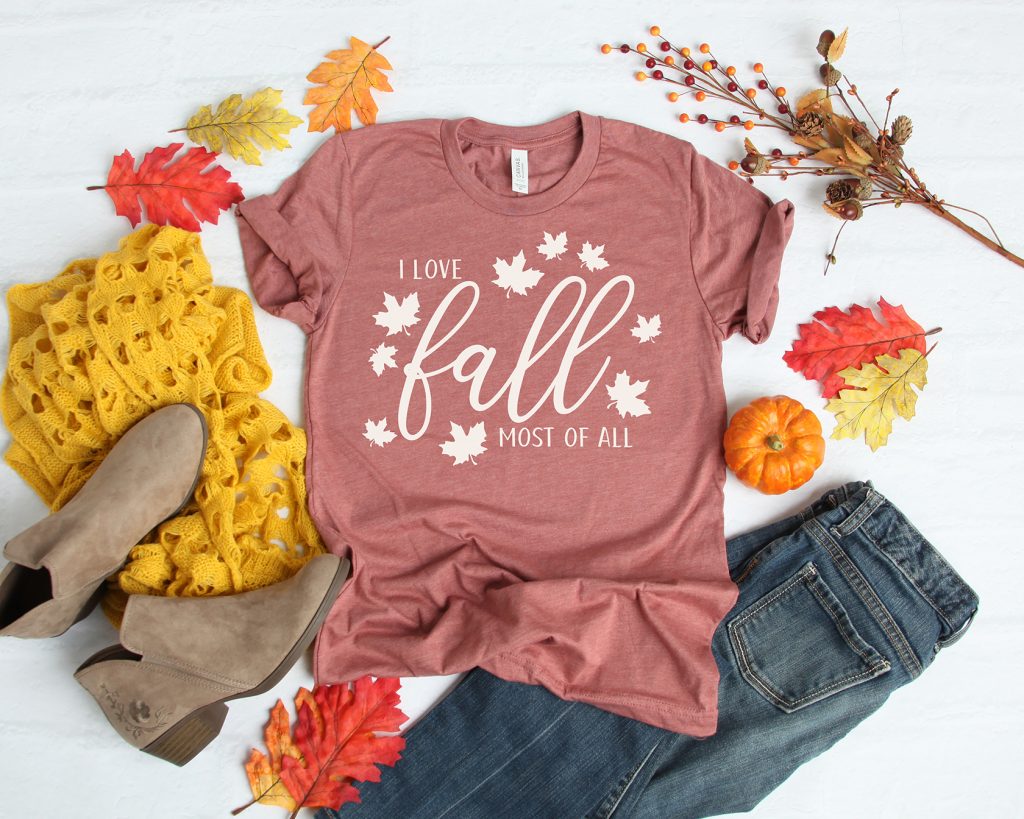 I Love Fall Most of All Shirt with Free SVG Cut File