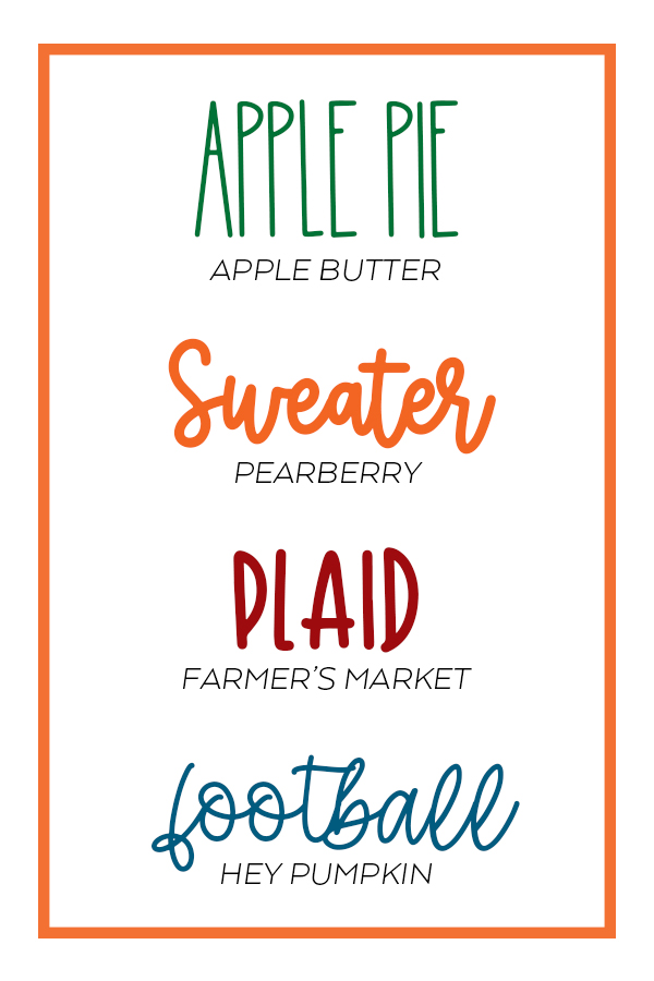 Fall and Autumn Fonts to use for Fall and Thanksgiving Crafts