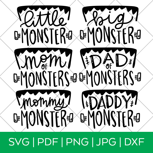 Monster Family SVG Files from Pineapple Paper Co.