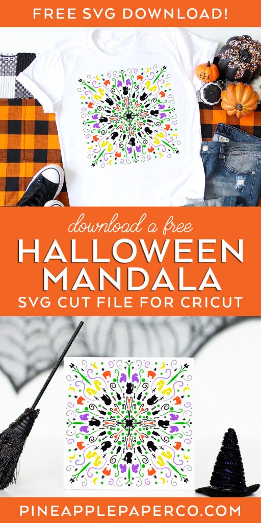 FREE Halloween Mandala SVG to Make Shirts and Signs with your Cricut