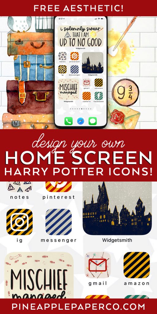 Free Harry Potter iPhone Icons for Harry Potter Aesthetic Home Screen. FREE Download!