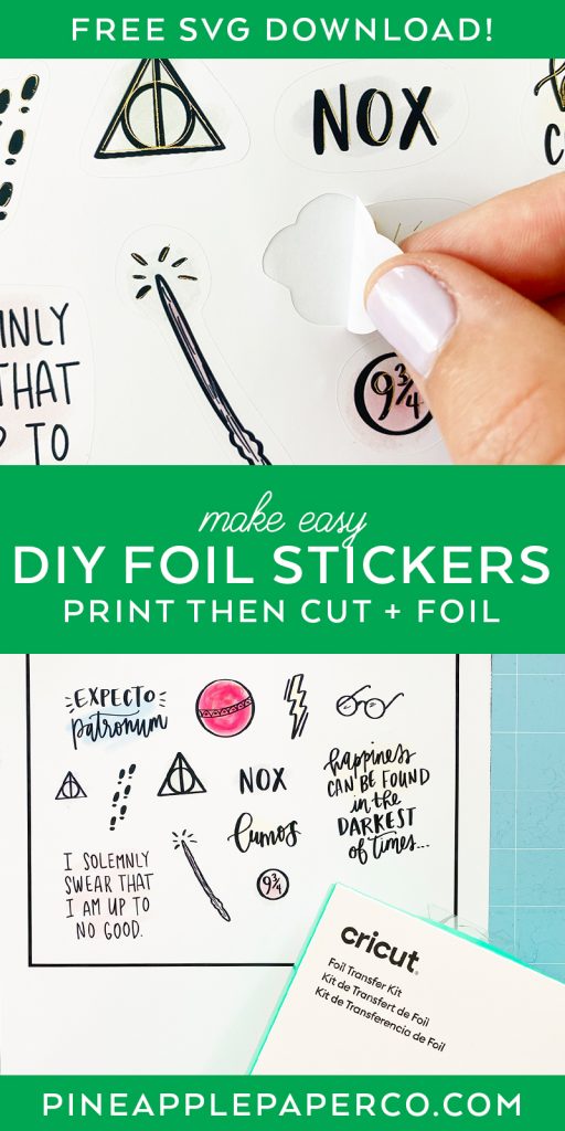 Make Easy DIY Foil Stickers with Cricut Print then Cut and Foil Transfer System