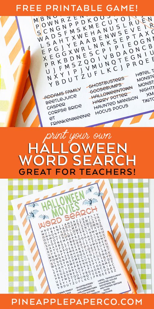 FREE Printable Halloween Word Search Puzzle Game