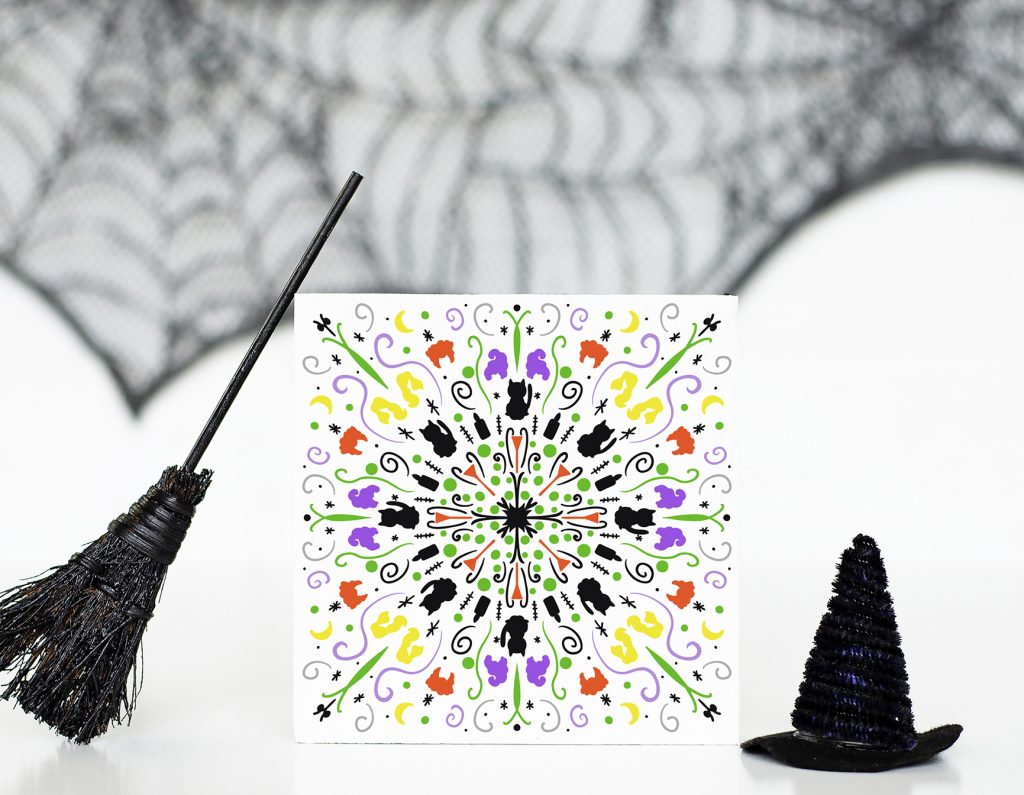 DIY Halloween Mandala Sign with FREE Mandala for your Cricut and Silhouette