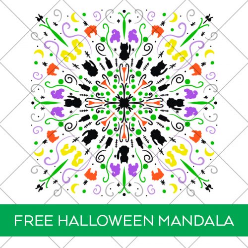 Free Hocus Pocus Halloween Mandala SVG for Cricut and Silhouette