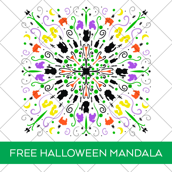 Free Hocus Pocus Halloween Mandala SVG for Cricut and Silhouette